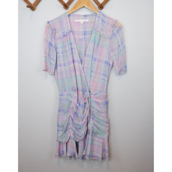 Veronica Beard Womens Dakota Plaid Silk Mini Dress, size 6 - Picture 8 of 16